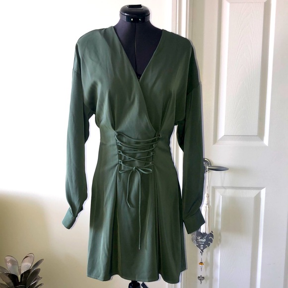 Long sleeve drape wrap dress - Picture 1 of 10